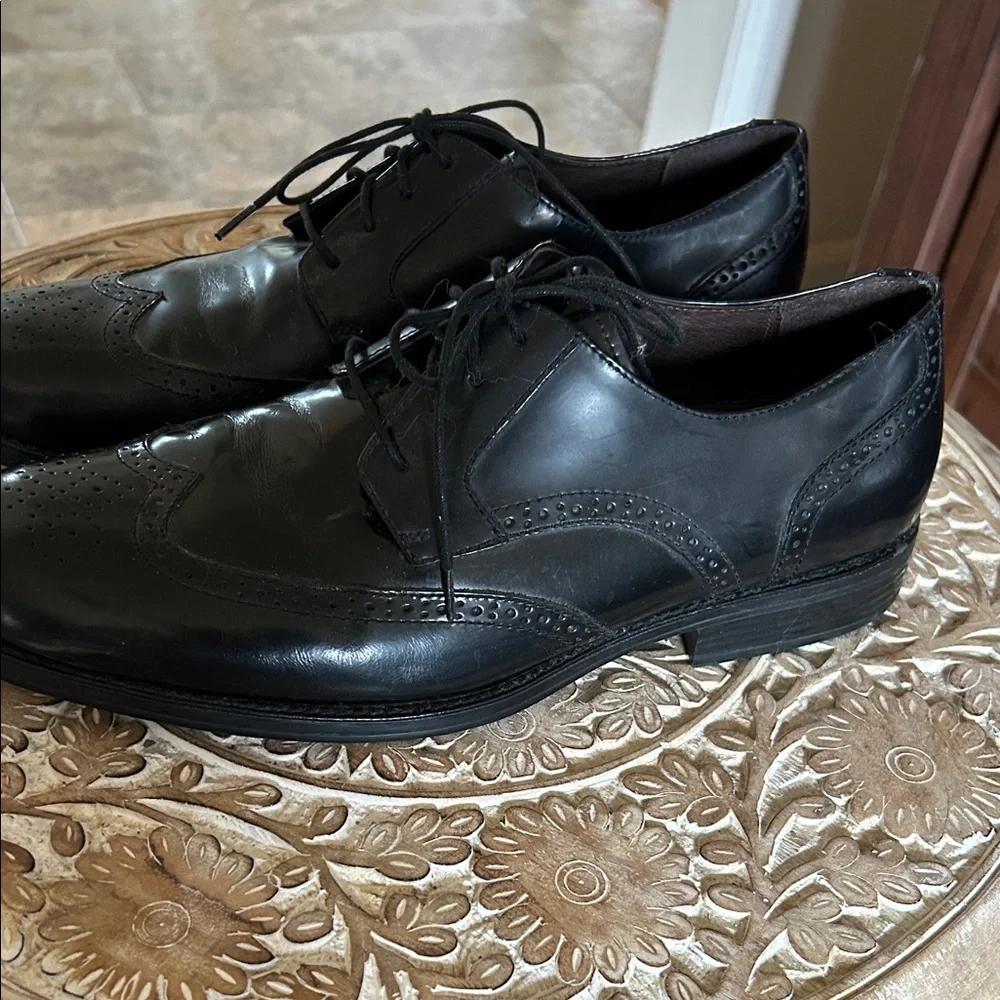 Johnston & Murphy Men’s Classic Wingtips Black Leather Oxfords Size 12M